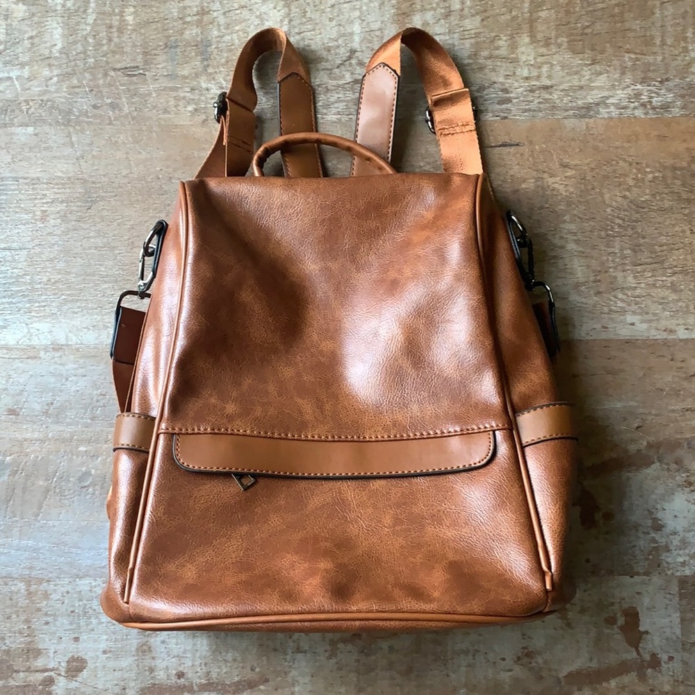 Faux Leather Backpack